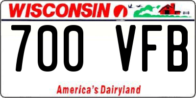 WI license plate 700VFB