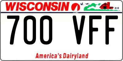 WI license plate 700VFF