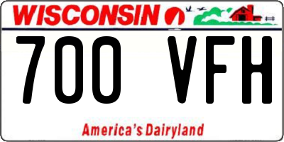 WI license plate 700VFH