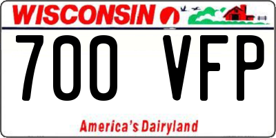 WI license plate 700VFP