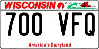 WI license plate 700VFQ
