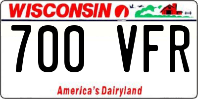 WI license plate 700VFR