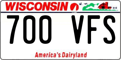 WI license plate 700VFS