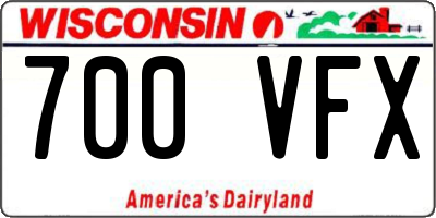 WI license plate 700VFX