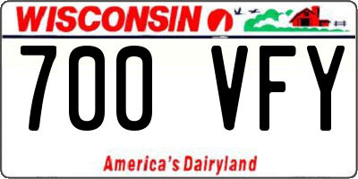 WI license plate 700VFY