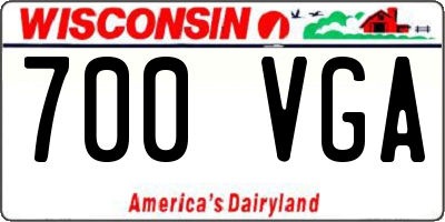 WI license plate 700VGA