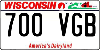 WI license plate 700VGB