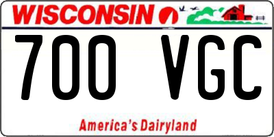WI license plate 700VGC
