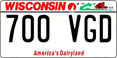 WI license plate 700VGD
