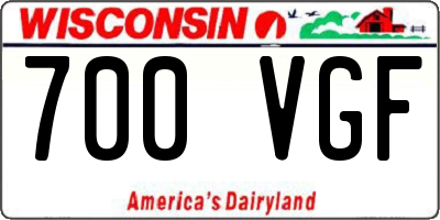 WI license plate 700VGF