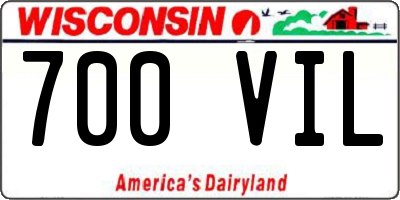 WI license plate 700VIL