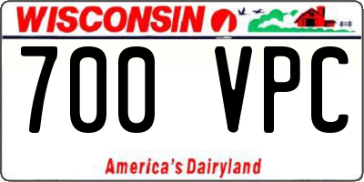 WI license plate 700VPC