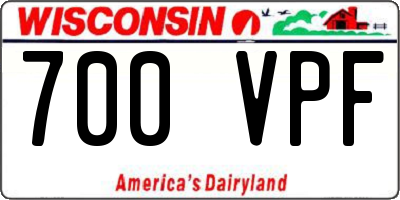 WI license plate 700VPF