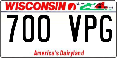 WI license plate 700VPG