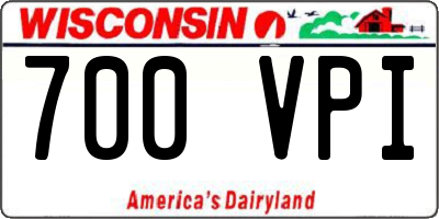 WI license plate 700VPI