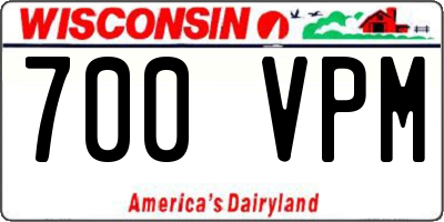 WI license plate 700VPM