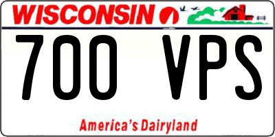 WI license plate 700VPS