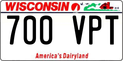 WI license plate 700VPT
