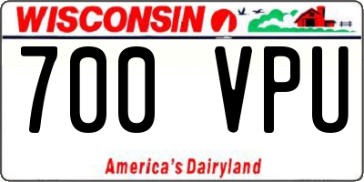 WI license plate 700VPU