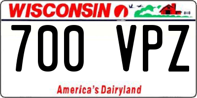 WI license plate 700VPZ