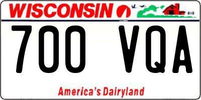 WI license plate 700VQA