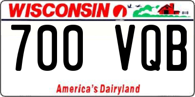 WI license plate 700VQB