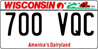 WI license plate 700VQC
