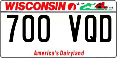 WI license plate 700VQD