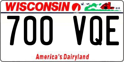 WI license plate 700VQE
