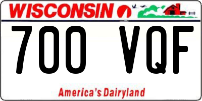 WI license plate 700VQF