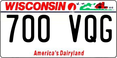WI license plate 700VQG