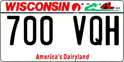WI license plate 700VQH