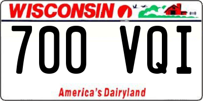 WI license plate 700VQI