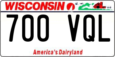 WI license plate 700VQL