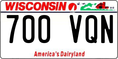 WI license plate 700VQN