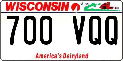 WI license plate 700VQQ