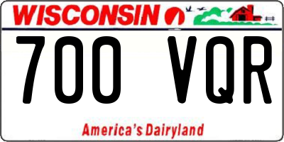WI license plate 700VQR