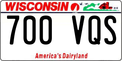 WI license plate 700VQS