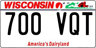WI license plate 700VQT