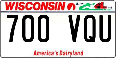 WI license plate 700VQU