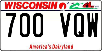 WI license plate 700VQW