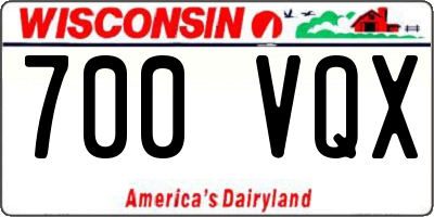 WI license plate 700VQX