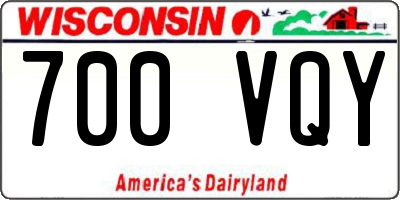 WI license plate 700VQY