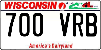 WI license plate 700VRB