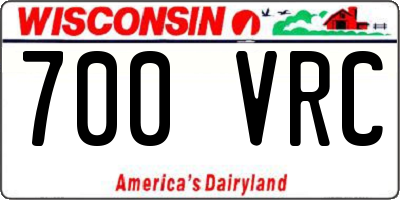 WI license plate 700VRC