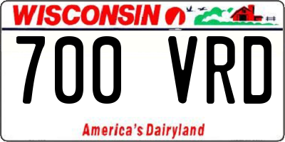 WI license plate 700VRD