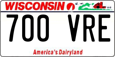 WI license plate 700VRE
