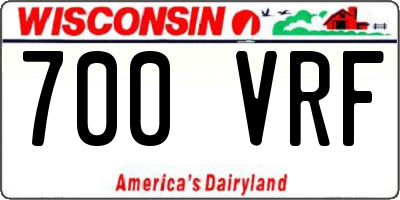 WI license plate 700VRF