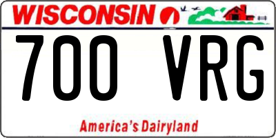 WI license plate 700VRG