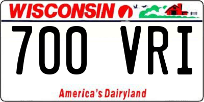 WI license plate 700VRI